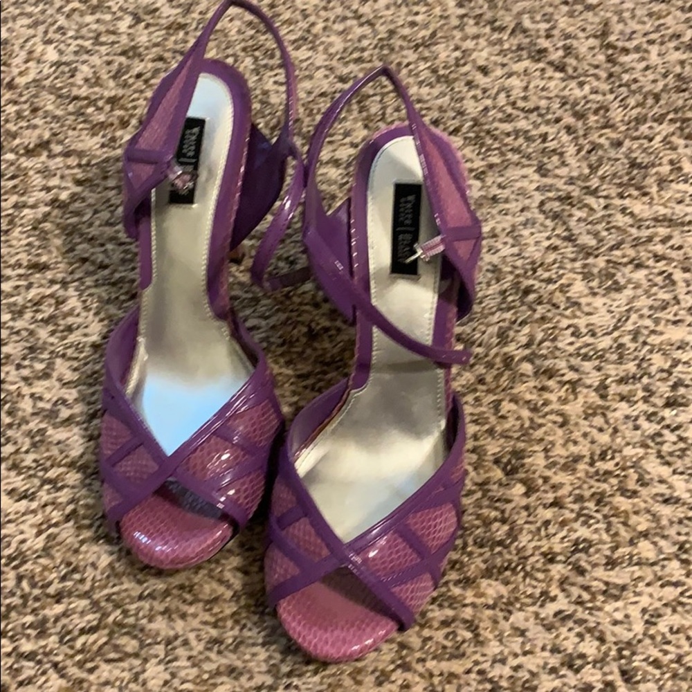 White House Black Market purple high heels